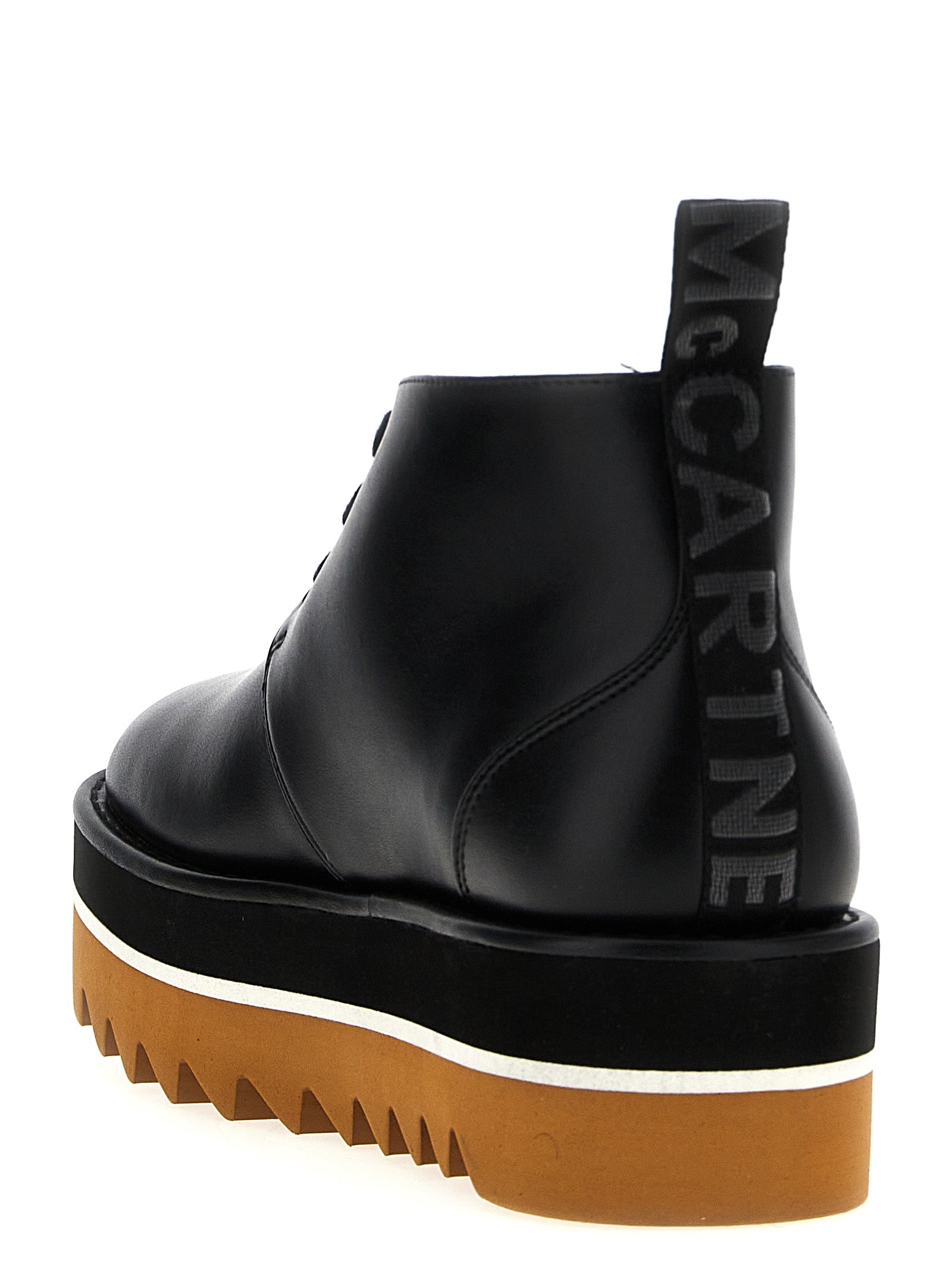 Ankle Chukka-Desert Boots by Stella McCartney for women in polyester polyethylene polyurethane leather black features an enchanting design from the Women's Polyester Polyethylene Polyurethane Leather Ankle Chukka-Desert Boots collection, highlighting a enchanting and for a refined look.