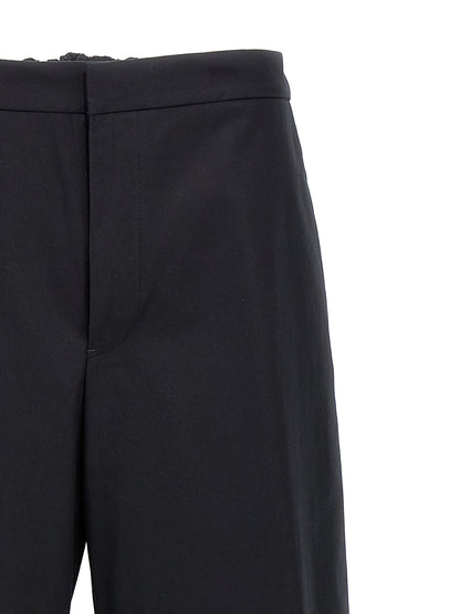 Trousers by Jil Sander for men in cotton blue & signature presents a smart silhouette, meticulously detailed with a smart , a smart long, and a smart .