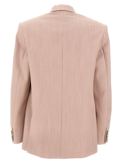 Blazer by Stella McCartney for women in wool multicolor & pink showcases a polished silhouette, highlighted by a refined and polished for a sophisticated finish.