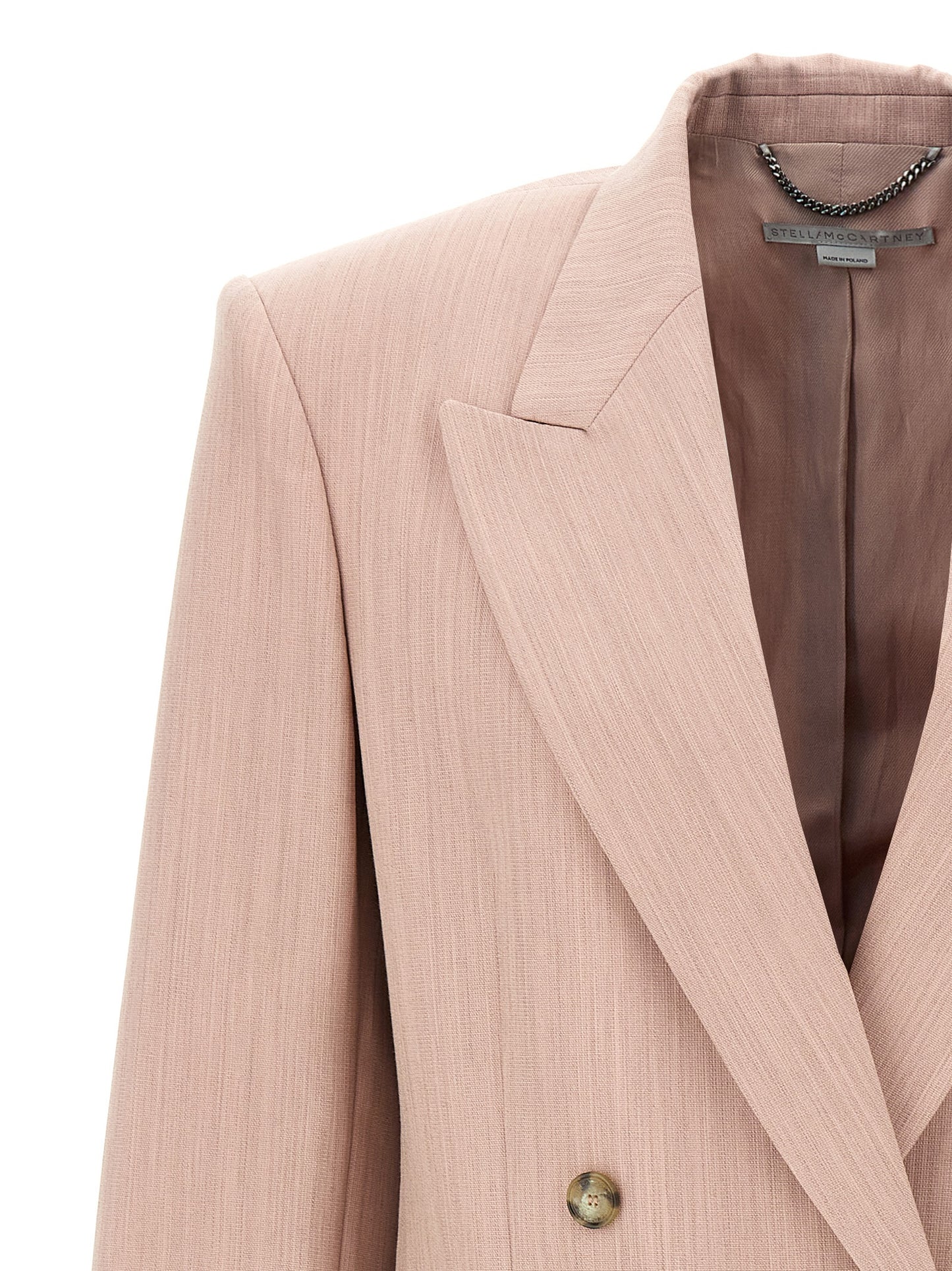 Blazer by Stella McCartney for women in wool multicolor & pink showcases a polished silhouette, highlighted by a refined and polished for a sophisticated finish.
