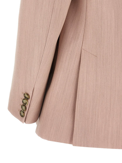 Blazer by Stella McCartney for women in wool multicolor & pink features an crisp silhouette with sophisticated and a crisp for a truly crisp finish.