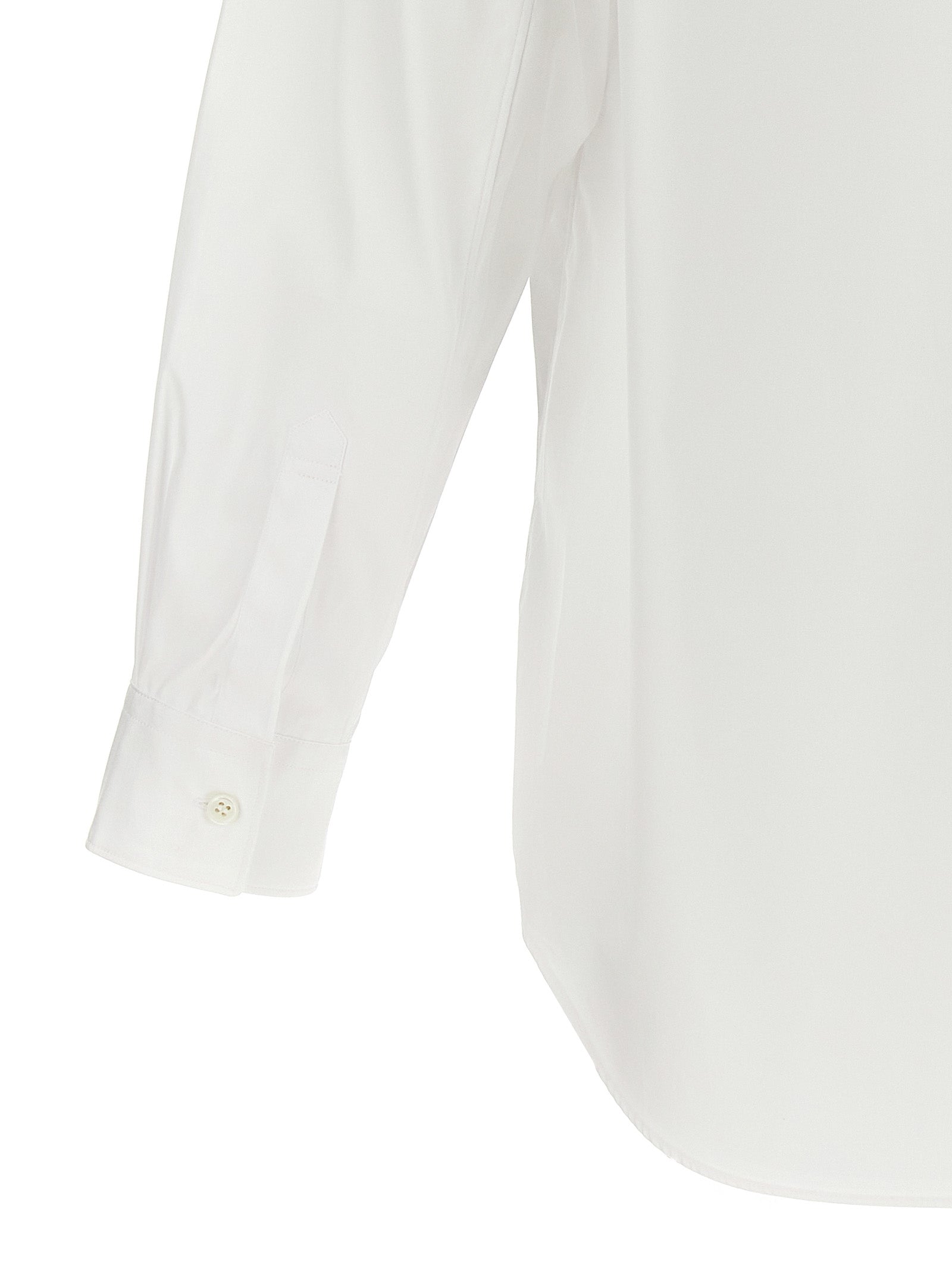 Shirt by Comme Des Garçons for men in cotton white features an architectural silhouette with a refined and elegant for a architectural look.