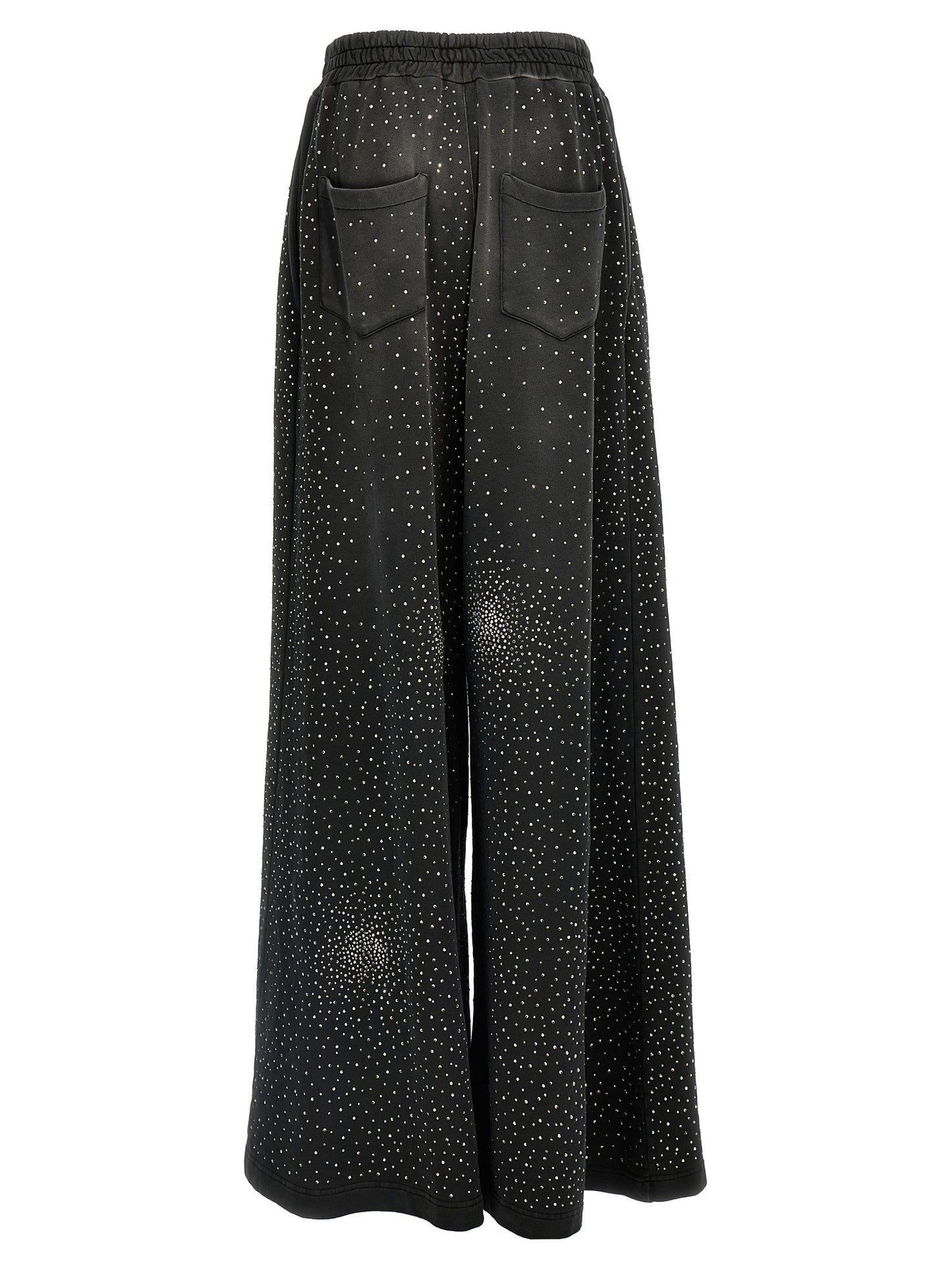 Joggers by Giuseppe Di Morabito for women in cotton & rhinestone black features a refined silhouette with a refined wide, defined by a and a refined long for a refined finish.