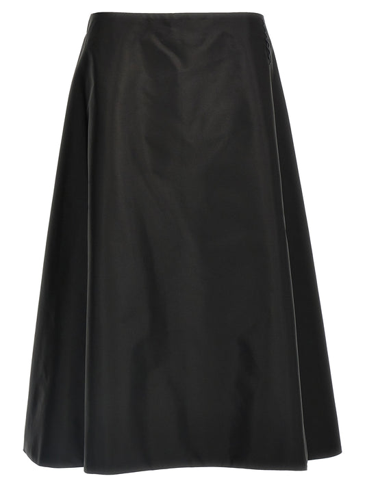 Skirt by Marni for women in nylon black showcases a dramatic silhouette, artfully capturing the essence of the Women's Nylon Midi Skirt in a dramatic midi cut for a refined look.