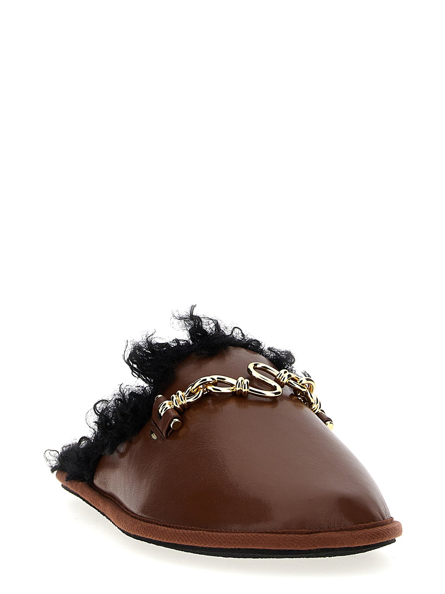 Mules Flat Shoes by Stella McCartney for women in resin polyethylene polyurethane leather brown showcases a dynamic silhouette, artfully capturing Ryder Women's Resin Polyethylene Polyurethane leather Mules Flat Shoes through its distinctive and elegant .