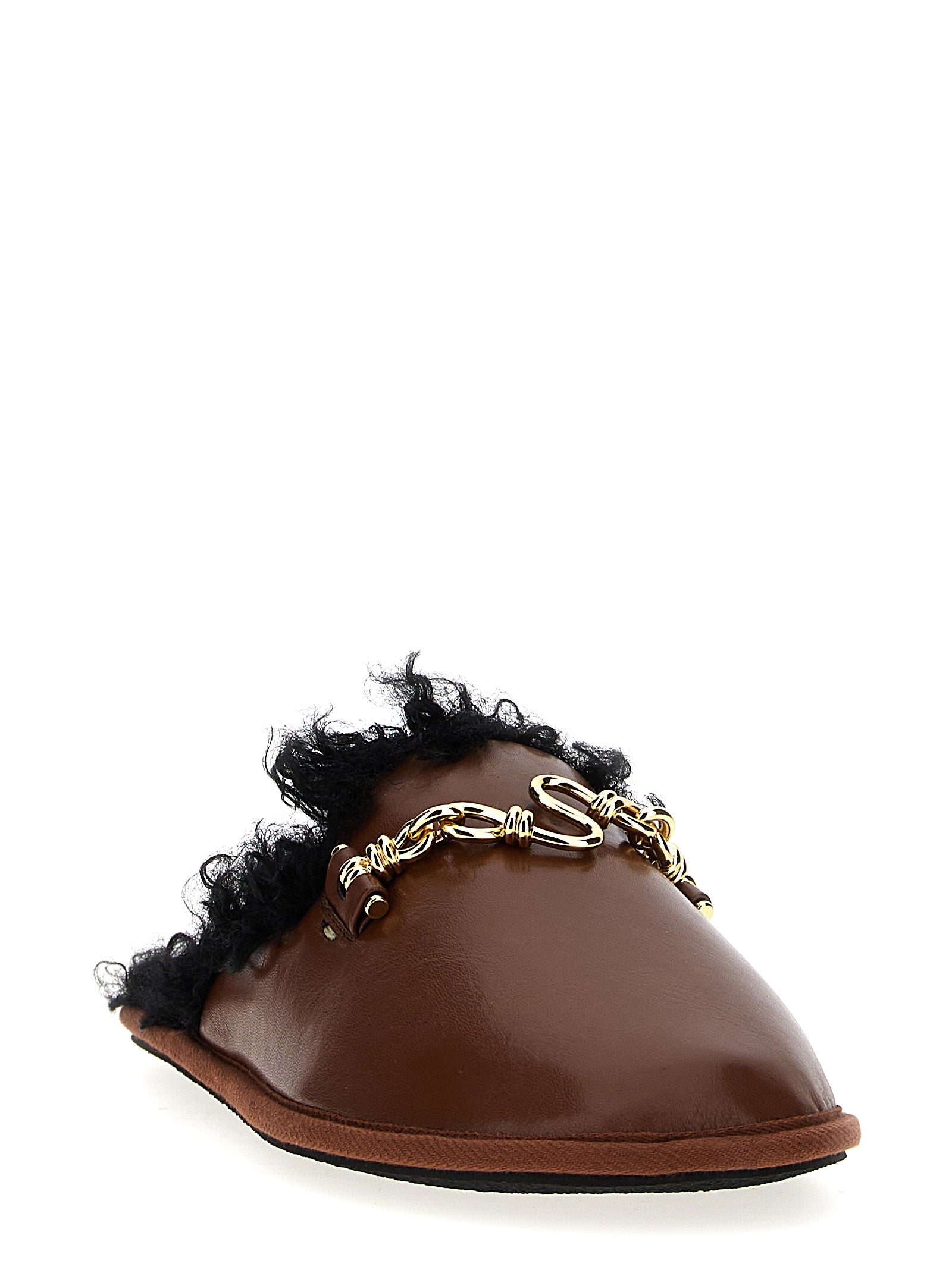 Mules Flat Shoes by Stella McCartney for women in resin polyethylene polyurethane leather brown showcases a dynamic silhouette, artfully capturing Ryder Women's Resin Polyethylene Polyurethane leather Mules Flat Shoes through its distinctive and elegant .
