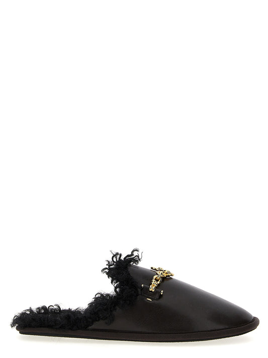 Mules Flat Shoes by Stella McCartney for women in polyethylene polyurethane leather brown features an statuesque silhouette from the Ryder Women's Polyethylene Polyurethane Leather Mules Flat Shoes collection, showcasing a and a statuesque for a statuesque look.