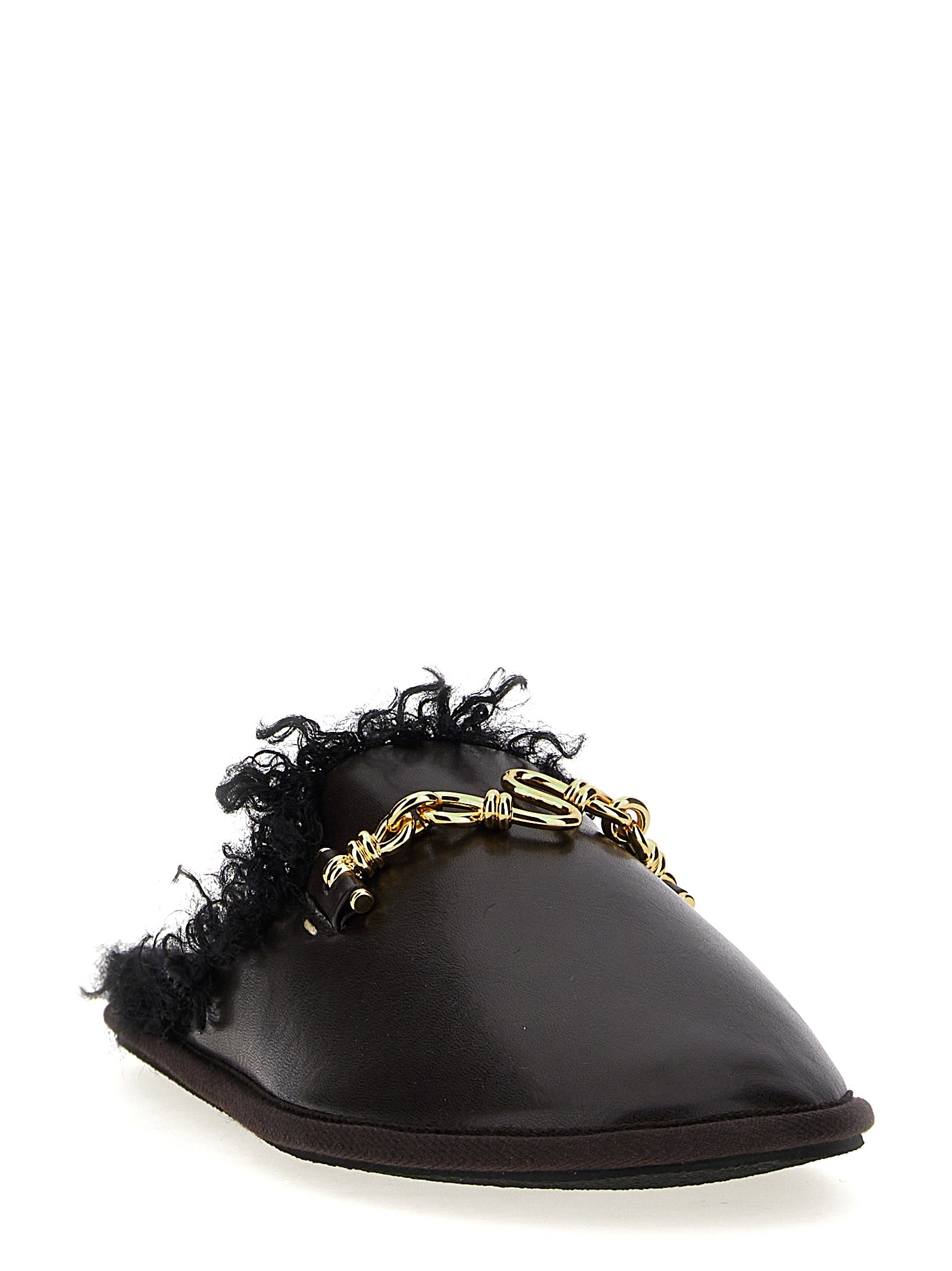 Mules Flat Shoes by Stella McCartney for women in polyethylene polyurethane leather brown showcases a dynamic silhouette, artfully capturing Ryder Women's Polyethylene Polyurethane Leather Mules Flat Shoes through its distinctive and elegant .