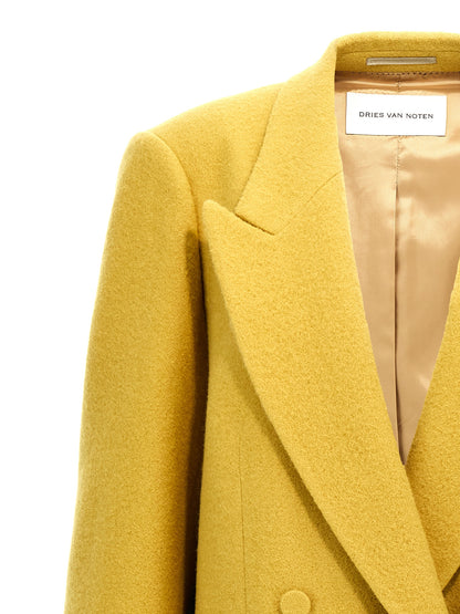 Blazer by Dries Van Noten for women in wool bicolour & yellow features an stylish silhouette, showcasing a sophisticated and stylish for a truly stylish finish.