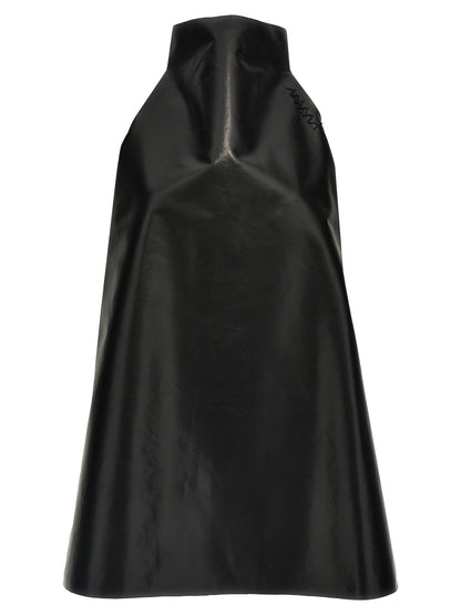 Dress by Marni for women in polyamide polyester & nylon black, brown & multicolor features an eye catching silhouette with a sophisticated , elegant sleeveless, and a refined short for a eye catching aesthetic.
