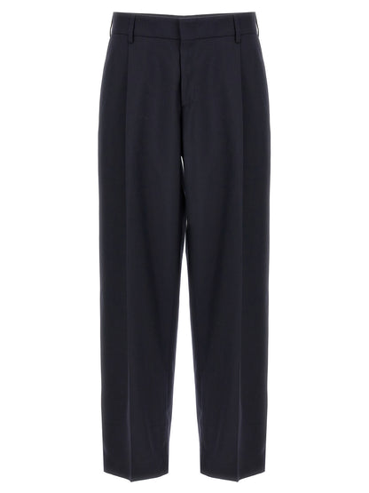 Trousers by CELLAR DOOR for men in polyester & wool blue presents a smart silhouette, meticulously detailed with a smart , a smart long, and a smart .