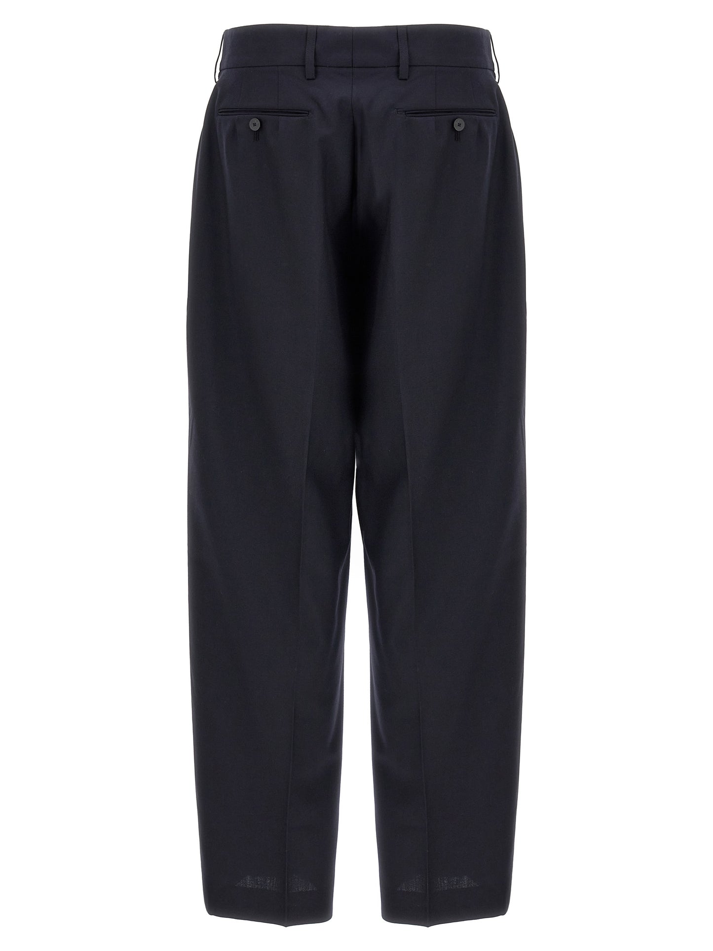 Trousers by CELLAR DOOR for men in polyester & wool blue features an sartorial silhouette, showcasing a precise and long with a sartorial for a refined look.