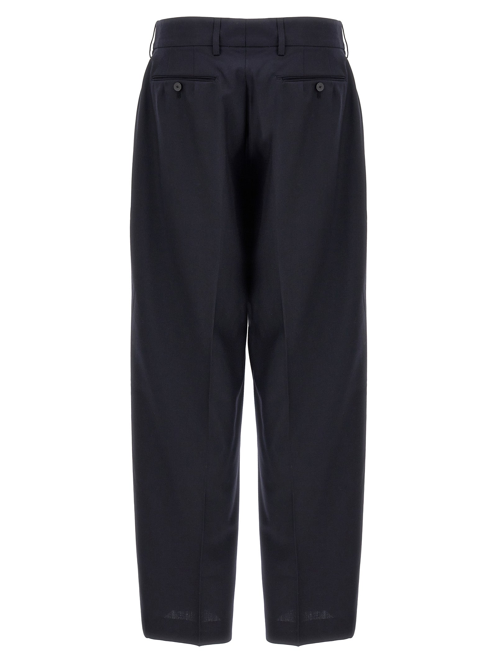 Trousers by CELLAR DOOR for men in polyester & wool blue features an sartorial silhouette, showcasing a precise and long with a sartorial for a refined look.
