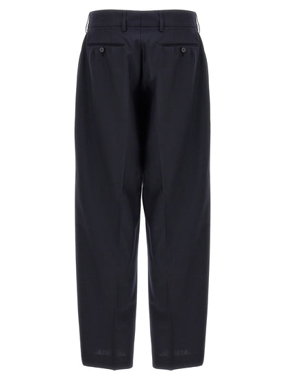 Trousers by CELLAR DOOR for men in polyester & wool blue features an sartorial silhouette, showcasing a precise and long with a sartorial for a refined look.