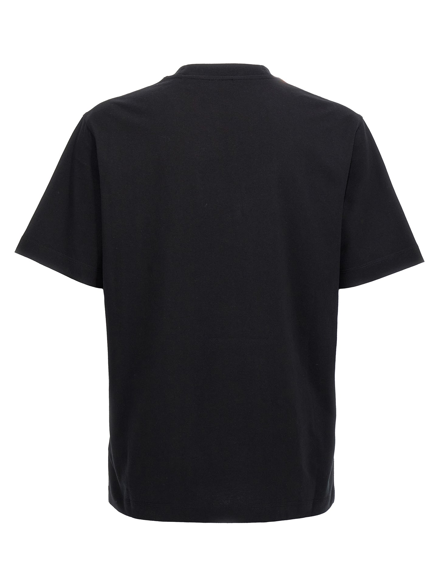 T-Shirt by Burberry for men in cotton bicolour, black, white & print showcases a unassuming silhouette, artfully detailed with a refined crew neckline and unassuming for a sophisticated, contemporary look.