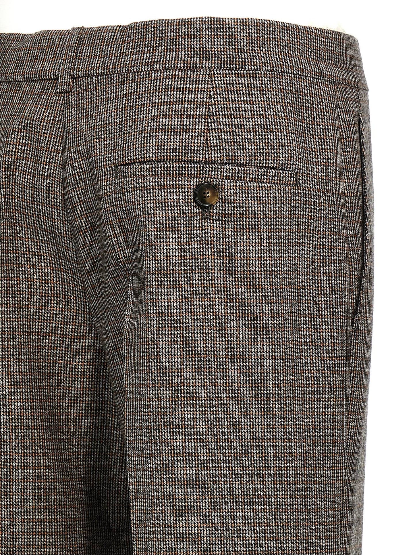 Trousers by Stella McCartney for women in wool gray & houndstooth features a artisanal silhouette, showcasing a sophisticated flared with a long and for a artisanal finish.