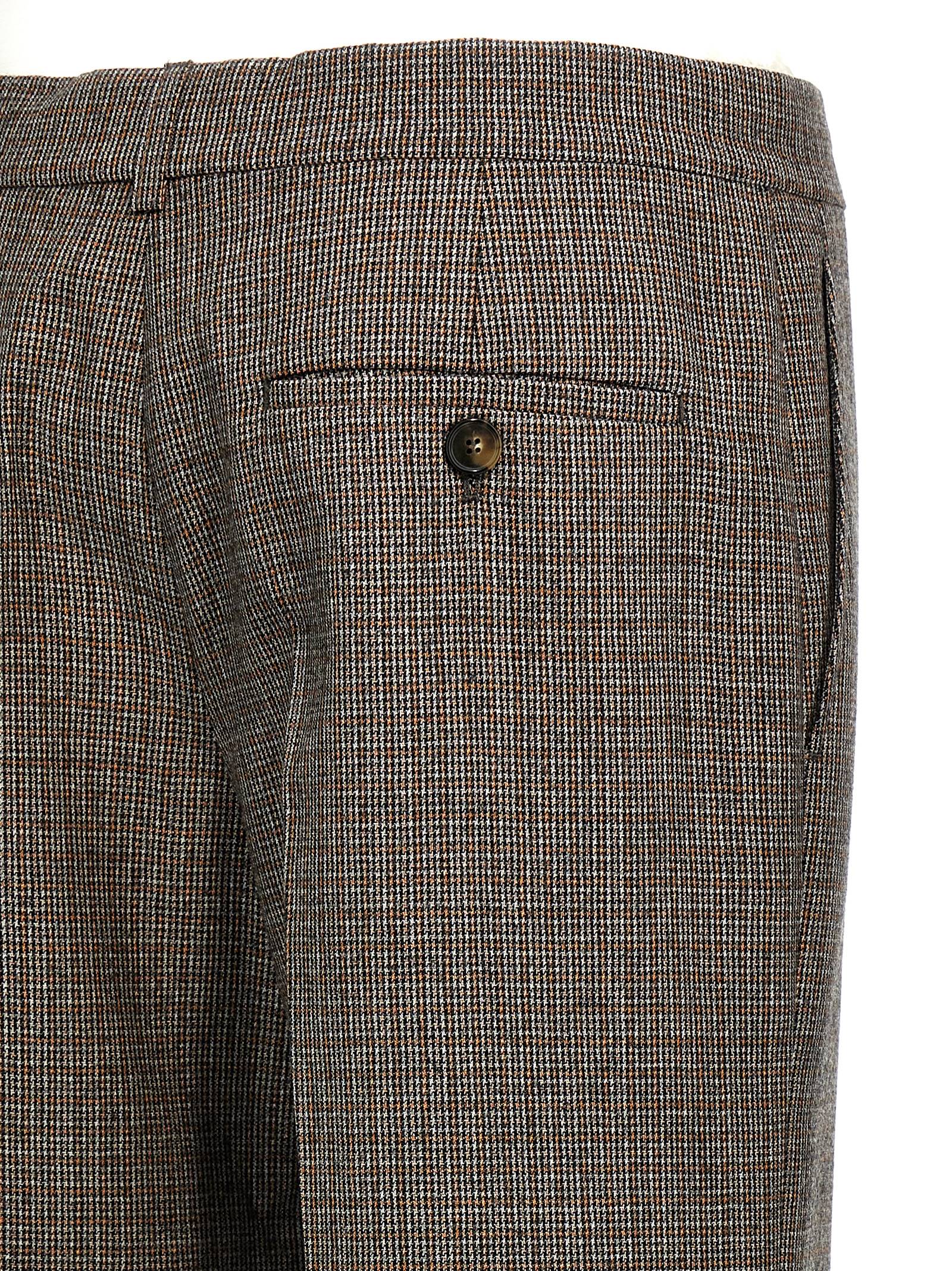 Trousers by Stella McCartney for women in wool gray & houndstooth features a artisanal silhouette, showcasing a sophisticated flared with a long and for a artisanal finish.