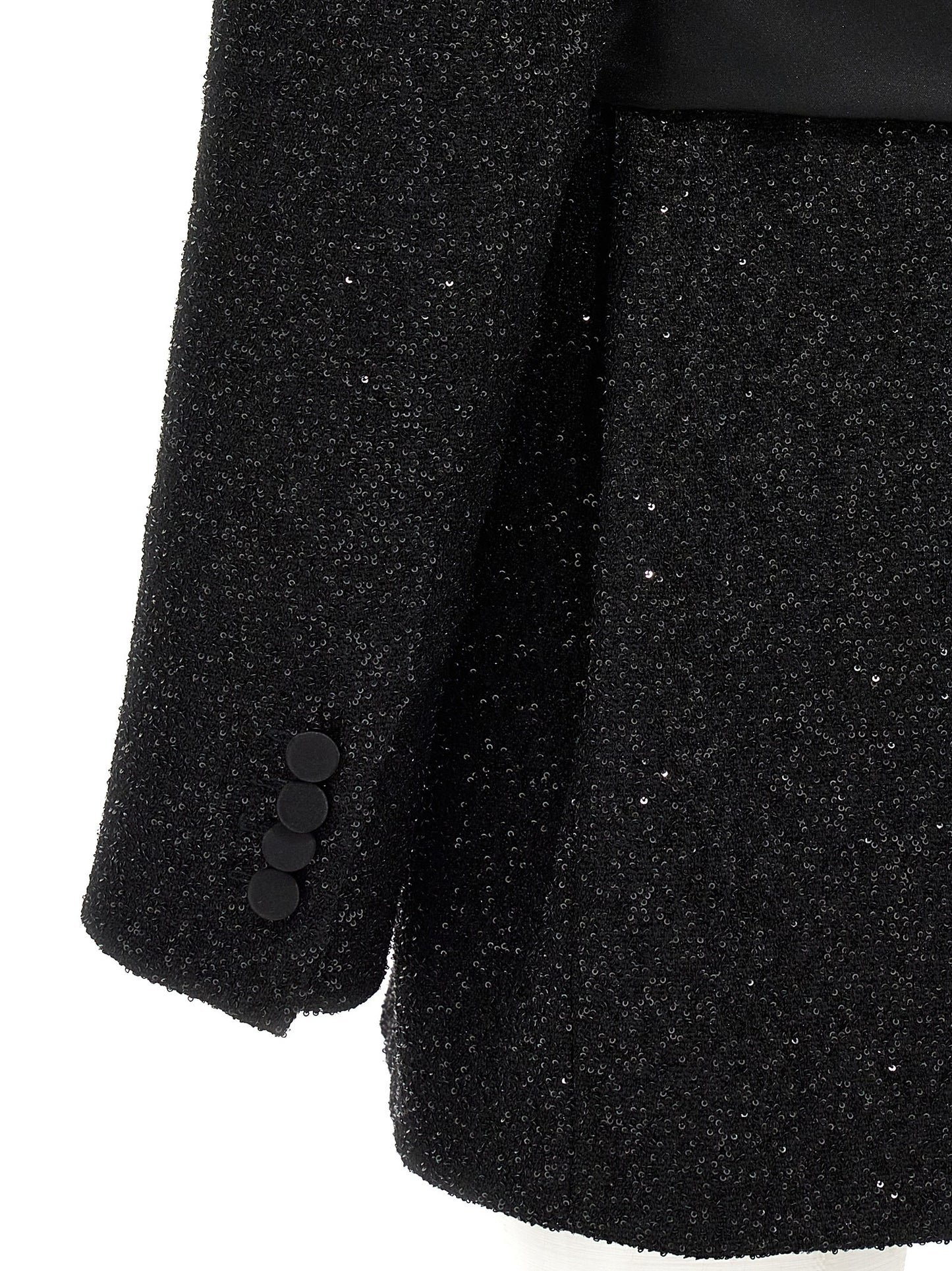 Blazer by Max Mara for women in polyamide polyester wool satin black presents a distinguished silhouette, detailed with a distinguished and distinctive for a truly sophisticated finish.