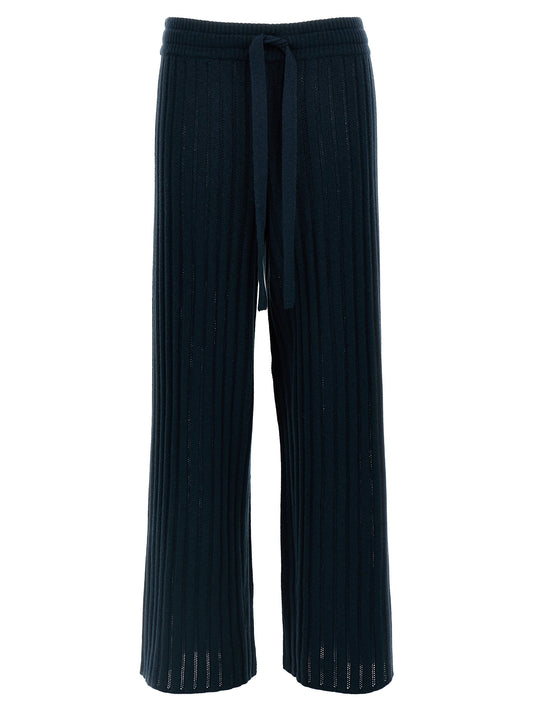 Casual Pants by Eres for women in cashmere bicolour & green presents a tailored silhouette, showcasing a tailored and long cut with a refined for a truly tailored aesthetic.