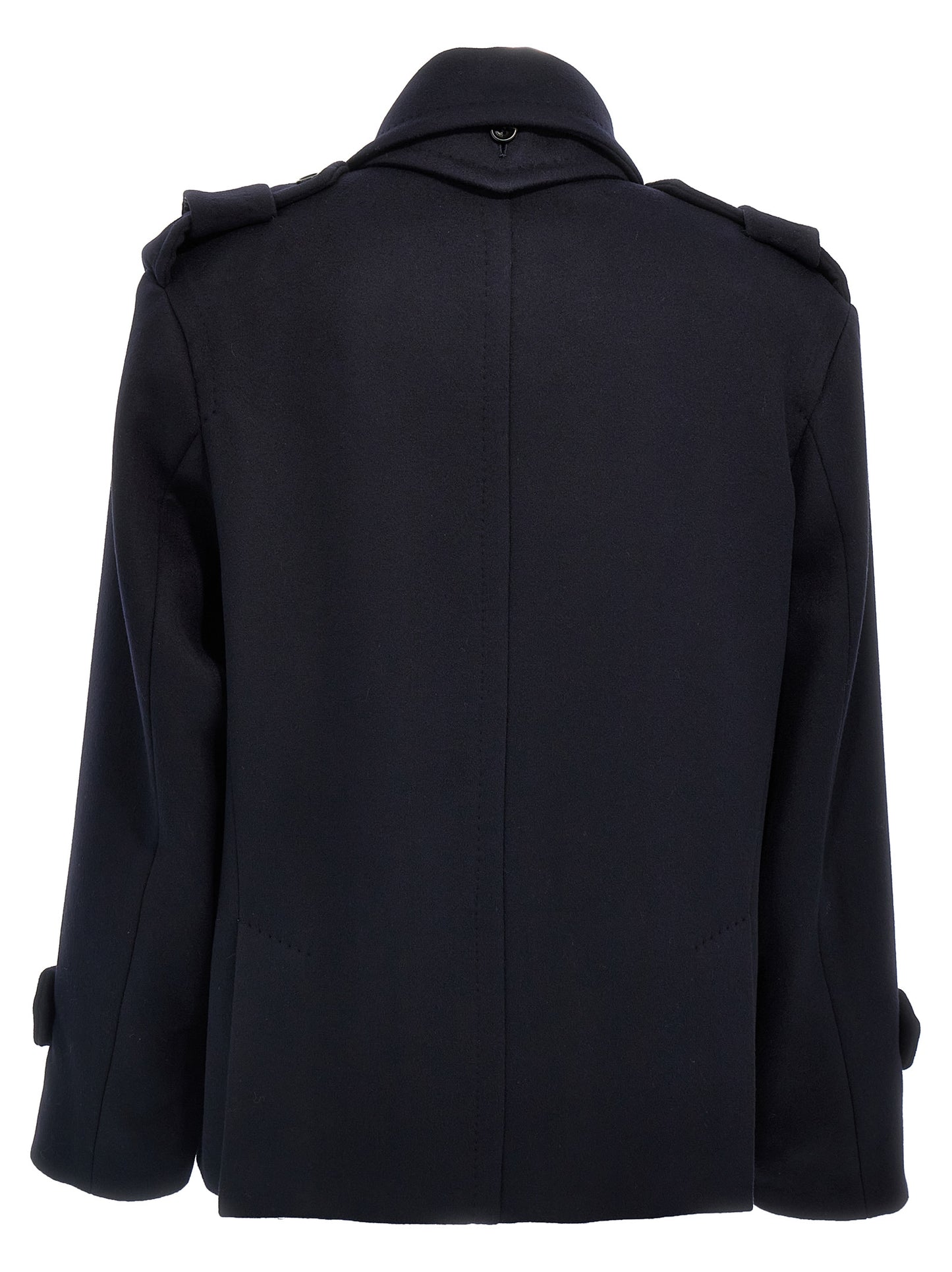 Overcoat by Max Mara for women in viscose & virgin cashmere wool blue features a contemporary silhouette showcasing a contemporary wrap neckline and refined pockets & insulated for a sophisticated finish.