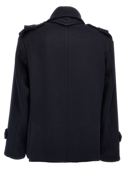 Overcoat by Max Mara for women in viscose & virgin cashmere wool blue features a contemporary silhouette showcasing a contemporary wrap neckline and refined pockets & insulated for a sophisticated finish.