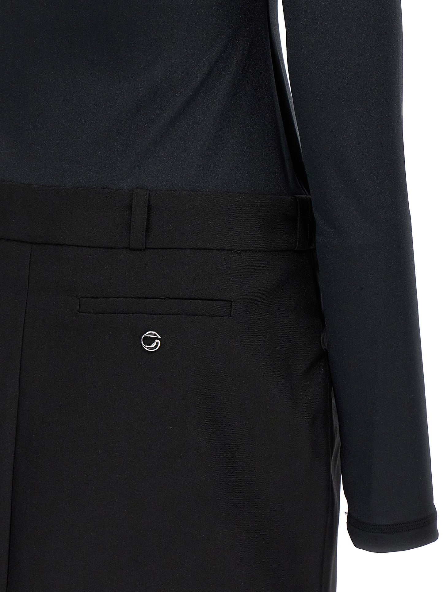 Dress by Coperni for women in polyester black features an sultry silhouette defined by a and , falling to an sultry short mini for a sultry look.