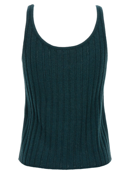 T-Shirt by Eres for women in cashmere bicolour & green showcases a chic silhouette, artfully detailed with a chic round neckline and for a chic finish.
