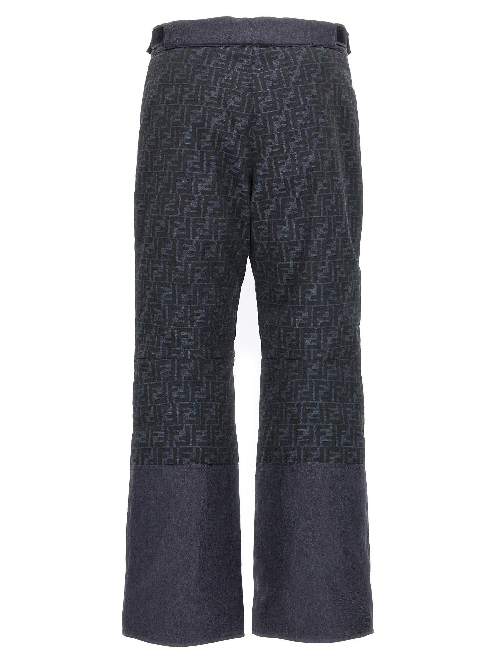 Snow-Ski Pants by Fendi for men in polyamide polyester & denim blue & jacquard features a on trend silhouette, showcasing advanced for an elevated slope look.