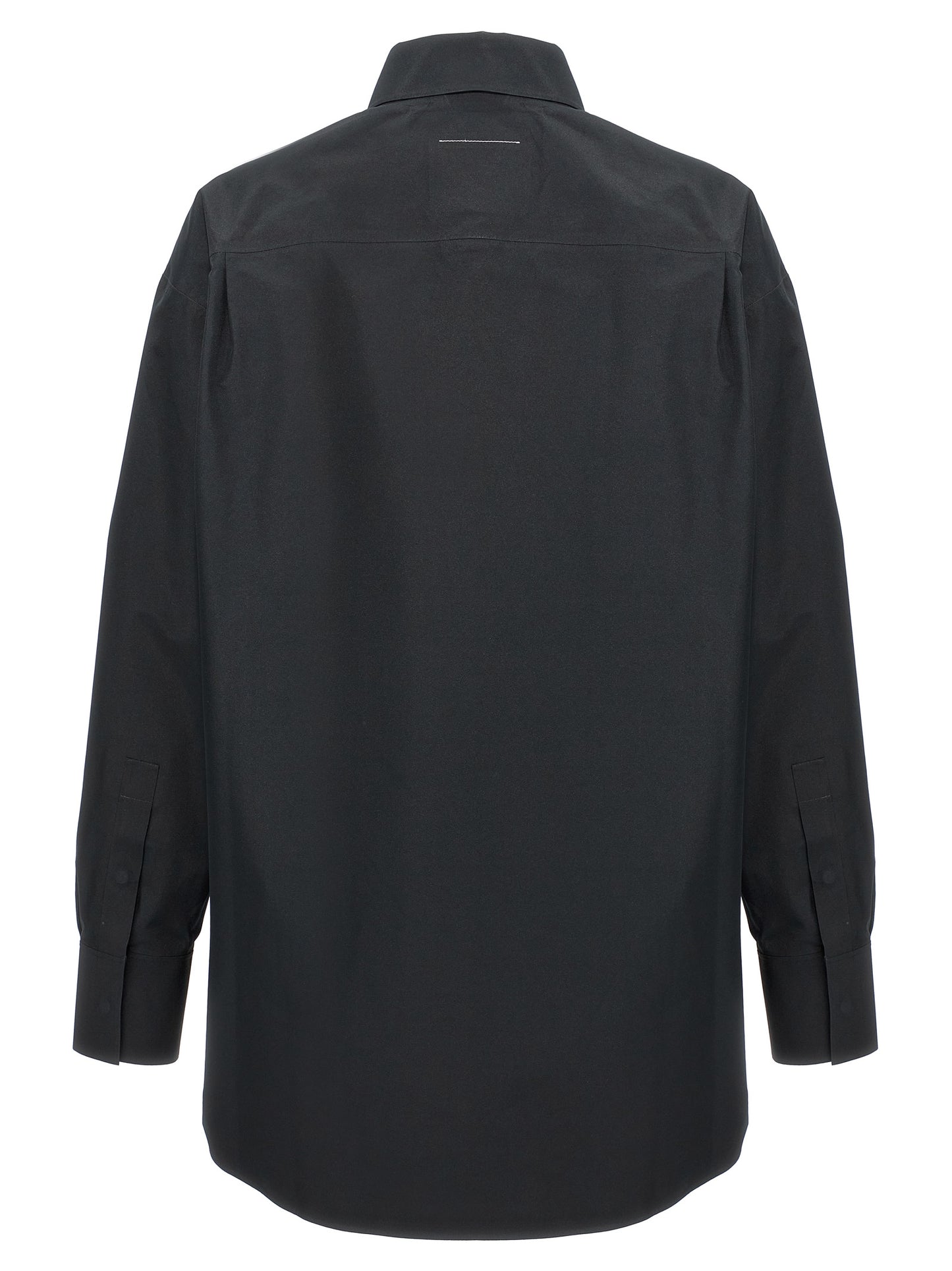 Blouse by MM6 Maison Margiela for women in polyester black features an architectural silhouette with a refined and elegant for a architectural look.