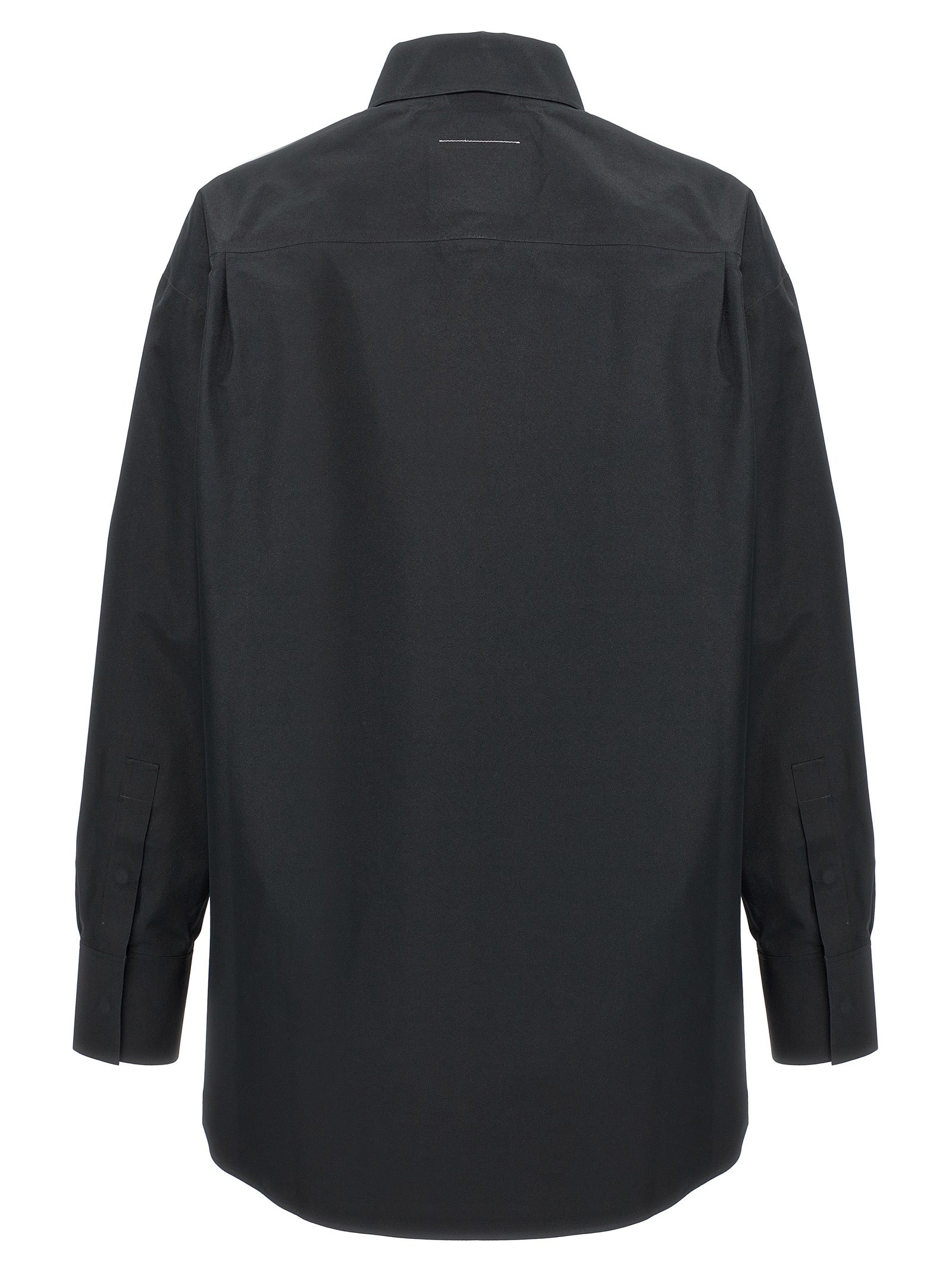Blouse by MM6 Maison Margiela for women in polyester black features an architectural silhouette with a refined and elegant for a architectural look.