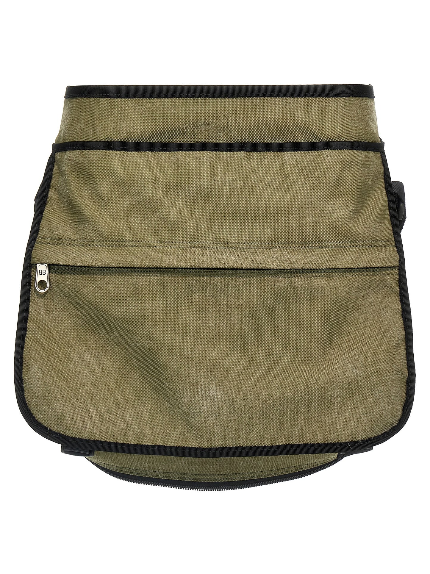 Skirt by Balenciaga for women in nylon bicolour & green showcases a sultry silhouette, elegantly defined by its mini long and the sophisticated sultry design of the Women's Nylon Mini Long Skirt.