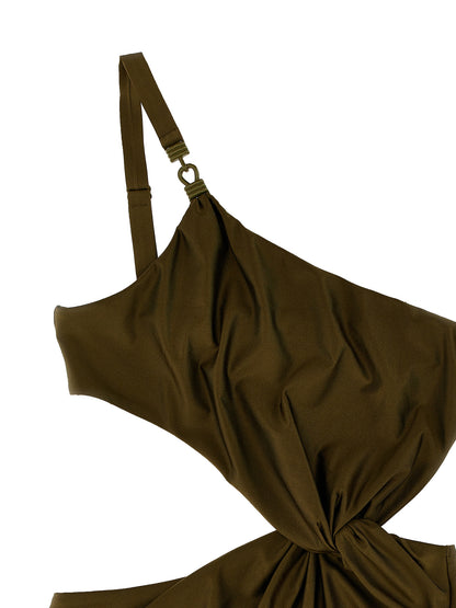 One-Piece Swimsuit by Zimmermann for women in stretch polyamide bicolour & green features a contemporary silhouette, showcasing the contemporary cut of this Women's Stretch Polyamide One-Piece Swimsuit for a sophisticated, contemporary beachwear aesthetic.
