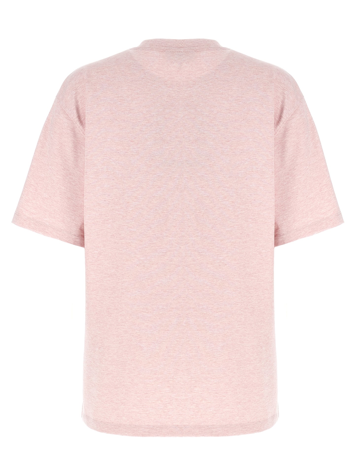 Activewear T-Shirt by Ganni for women in organic cotton & rhinestone multicolor & pink features an athletic silhouette with sleeves and a crew neckline neckline, enhanced by high-performance .