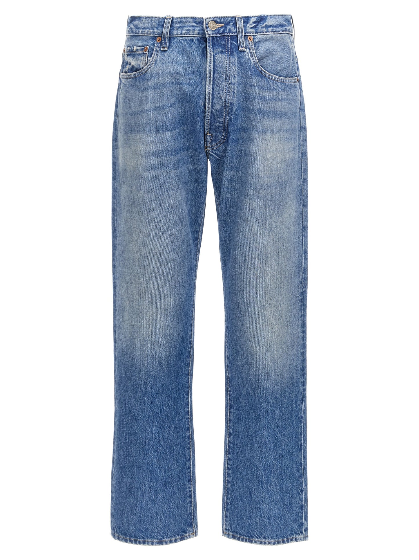 Jeans by Valentino Garavani for men in cotton denim blue features an sartorial straight-leg and long with a high rise cut for a sartorial finish.
