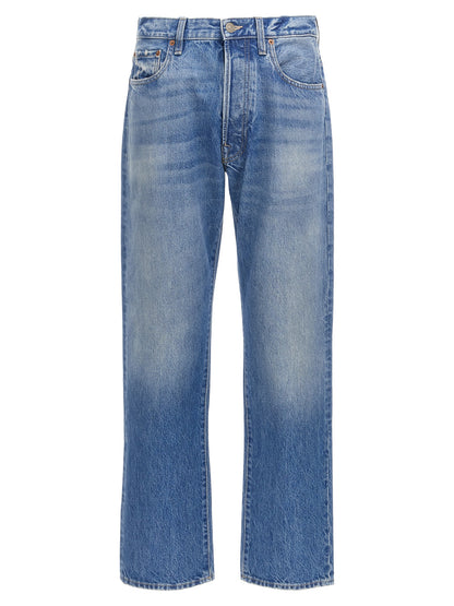 Jeans by Valentino Garavani for men in cotton denim blue features an sartorial straight-leg and long with a high rise cut for a sartorial finish.