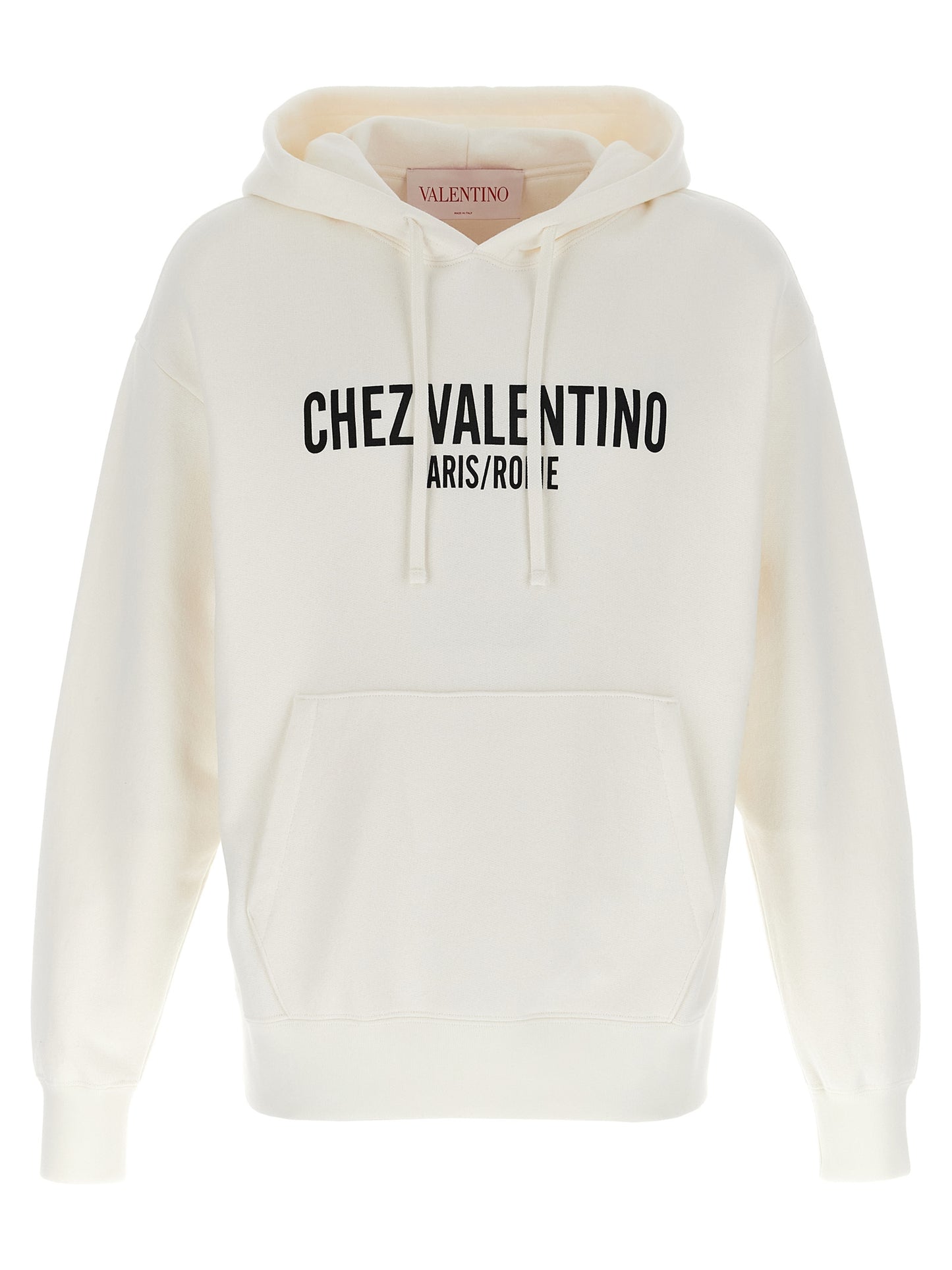 Sweatshirt Hoodie by Valentino Garavani for men in cotton white & print features a slouchy chic silhouette, detailed with a slouchy chic and a signature hooded neckline for an elevated aesthetic.