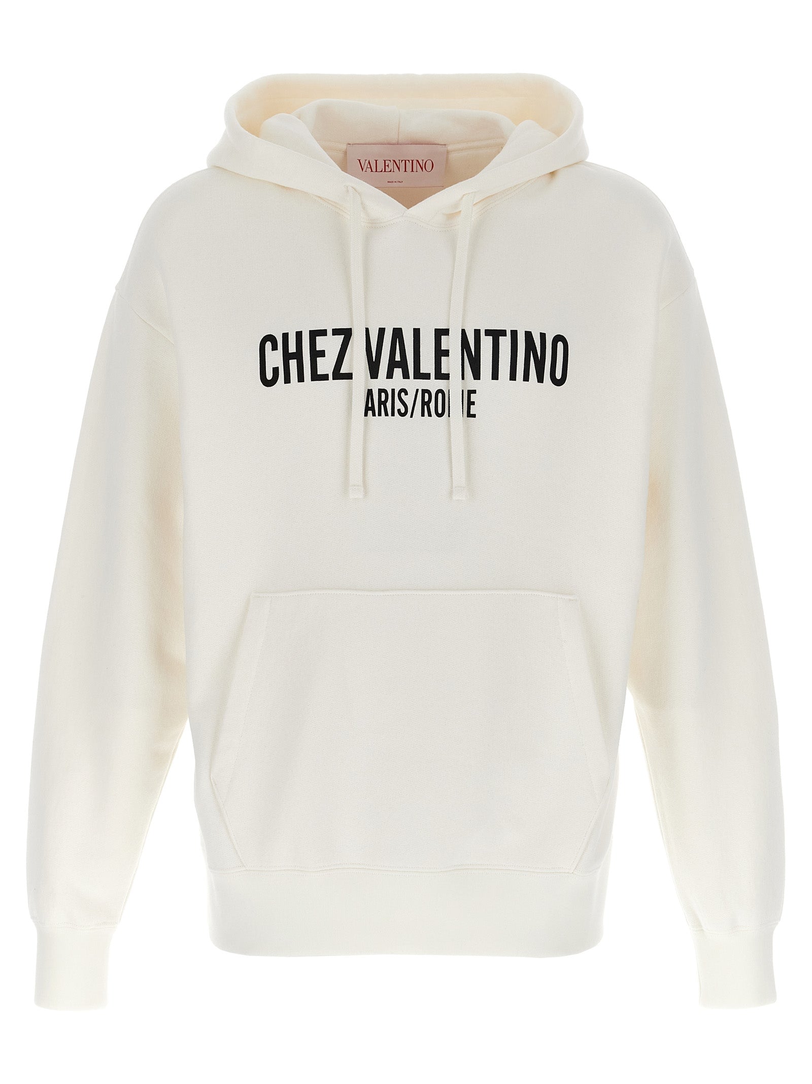 Sweatshirt Hoodie by Valentino Garavani for men in cotton white & print features a slouchy chic silhouette, detailed with a slouchy chic and a signature hooded neckline for an elevated aesthetic.