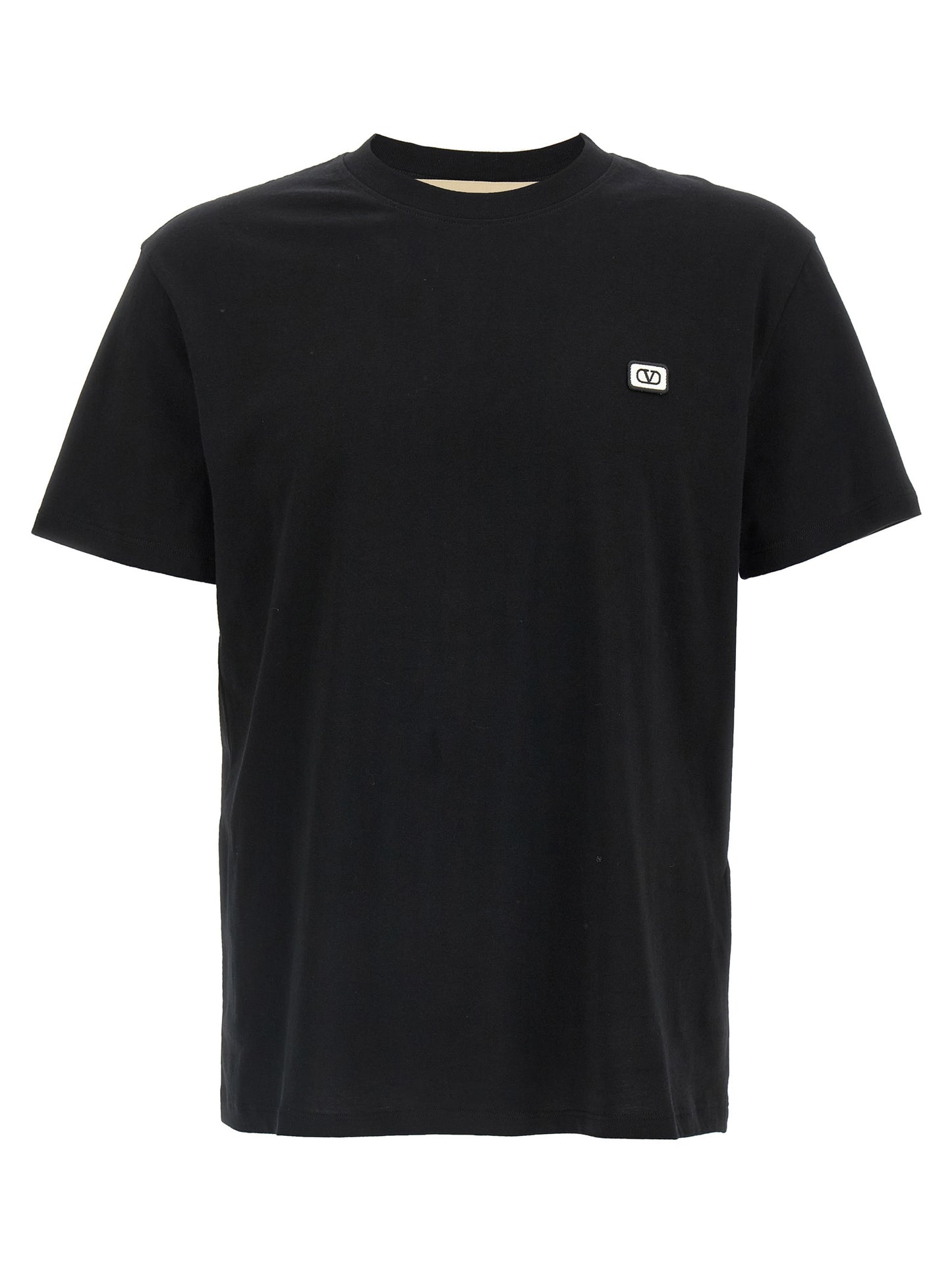 T-Shirt by Valentino Garavani for men in cotton black showcases a chic silhouette, artfully detailed with a chic crew neckline and short-sleeve for a chic finish.