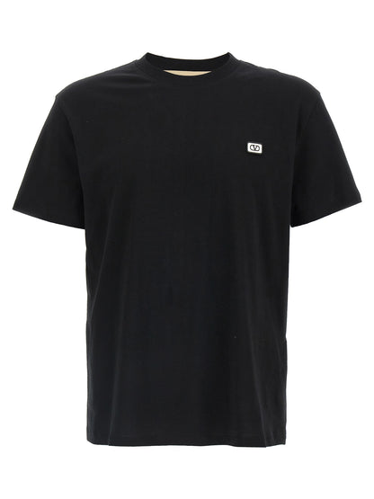 T-Shirt by Valentino Garavani for men in cotton black showcases a chic silhouette, artfully detailed with a chic crew neckline and short-sleeve for a chic finish.
