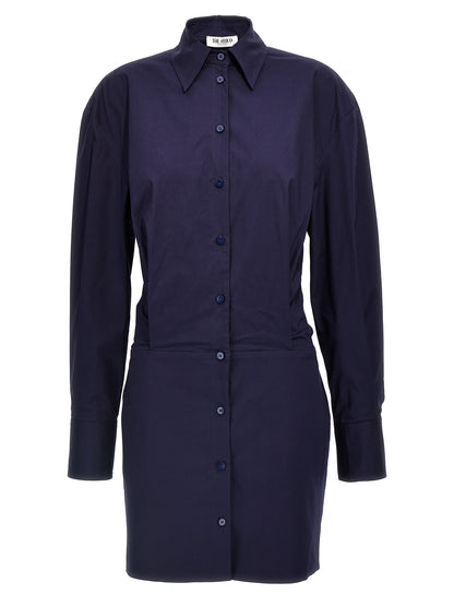 Dress by The Attico for women in stretch cotton blue features an magnificent silhouette, artfully detailed with a magnificent and that flows into an magnificent short mini.