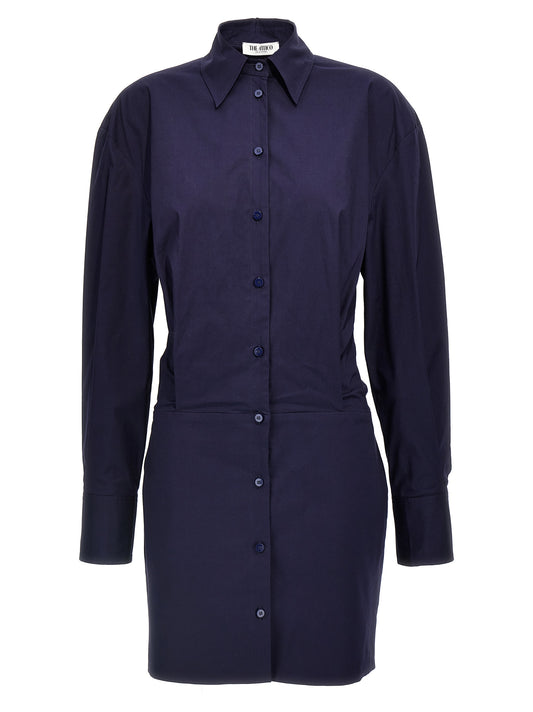 Dress by The Attico for women in stretch cotton blue features an magnificent silhouette, artfully detailed with a magnificent and that flows into an magnificent short mini.
