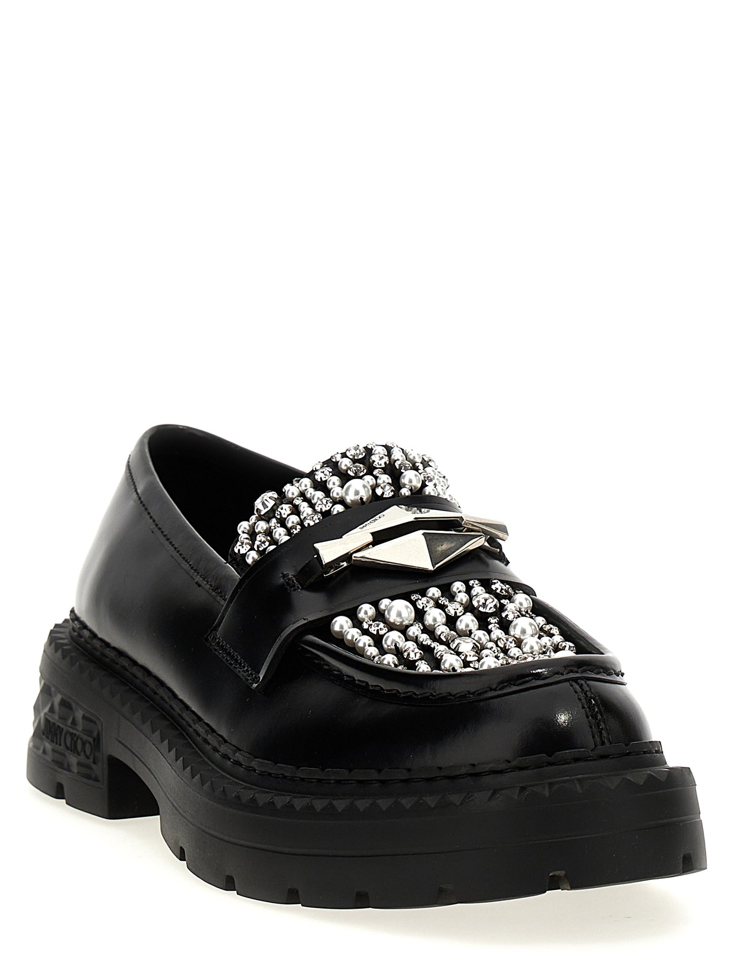 This Flat Loafer Slip-On Shoes by Jimmy Choo for women in calf & lamb leather black features an exquisite silhouette from the Women's Calf & Lamb Leather Flat Loafer Slip-On Shoes collection, defined by a sophisticated flat and elegant .