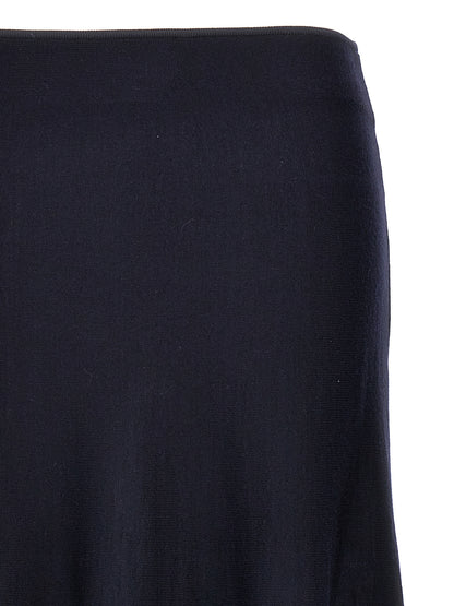Skirt by Khaite for women in polyamide wool blue features a sublime silhouette, showcasing the sublime design of the 9 To 5 Women's Polyamide Wool Midi Skirt in a sophisticated midi.