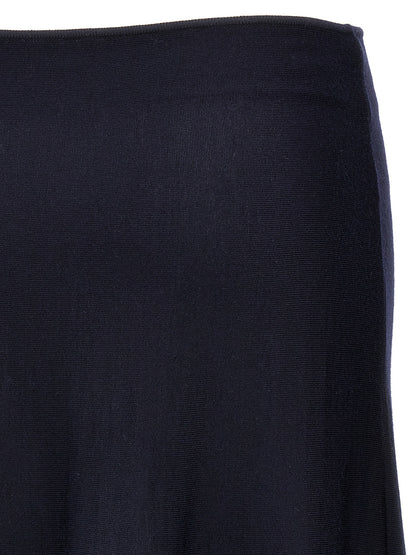 Skirt by Khaite for women in polyamide wool blue features an tailored silhouette, artfully capturing the essence of 9 To 5 Women's Polyamide Wool Midi Skirt in a sophisticated midi.