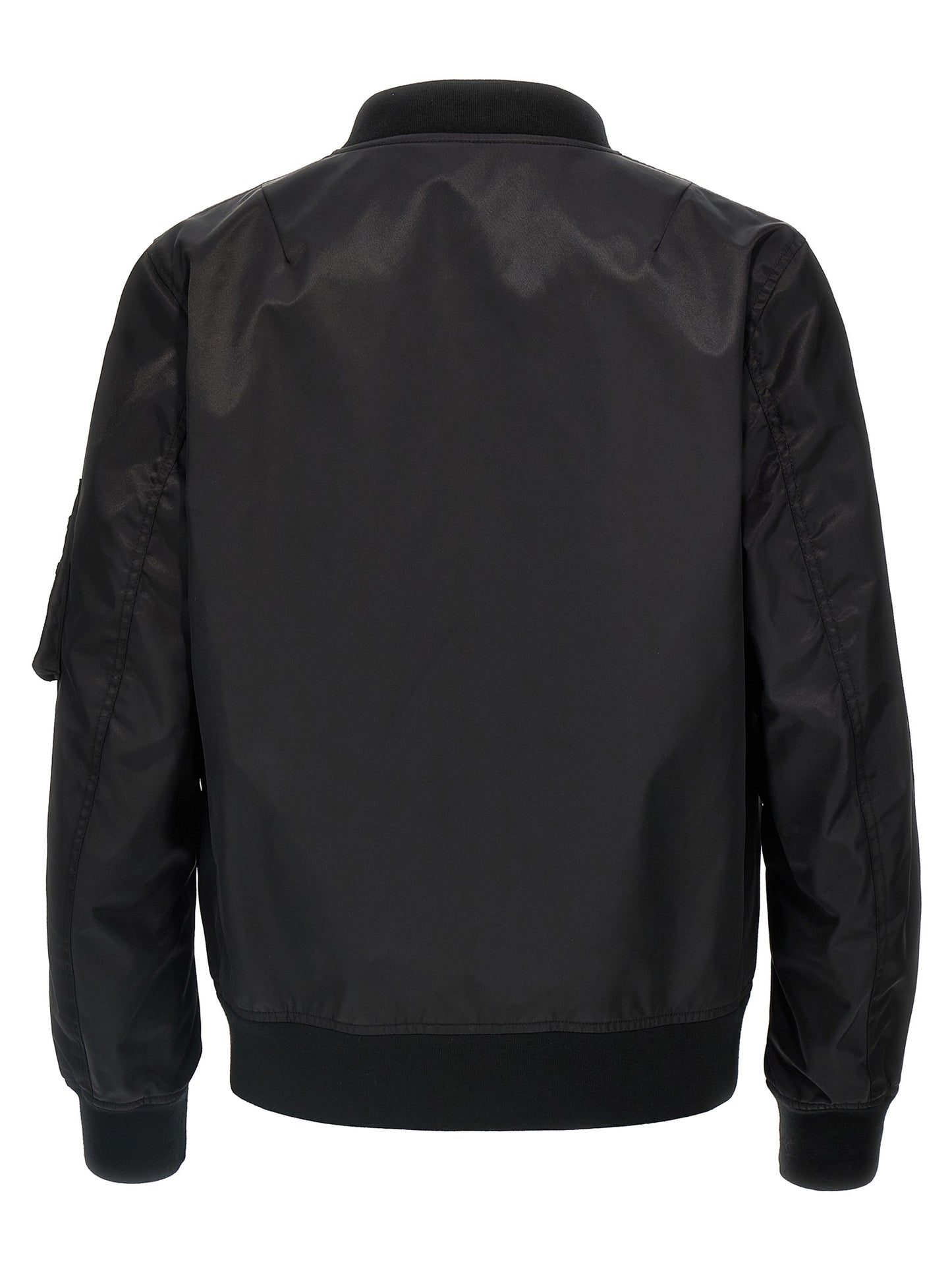 Bomber Jacket by Valentino Garavani for men in polyamide leather black showcases a bohemian silhouette, artfully detailed with a bohemian and signature pockets for a truly bohemian finish.