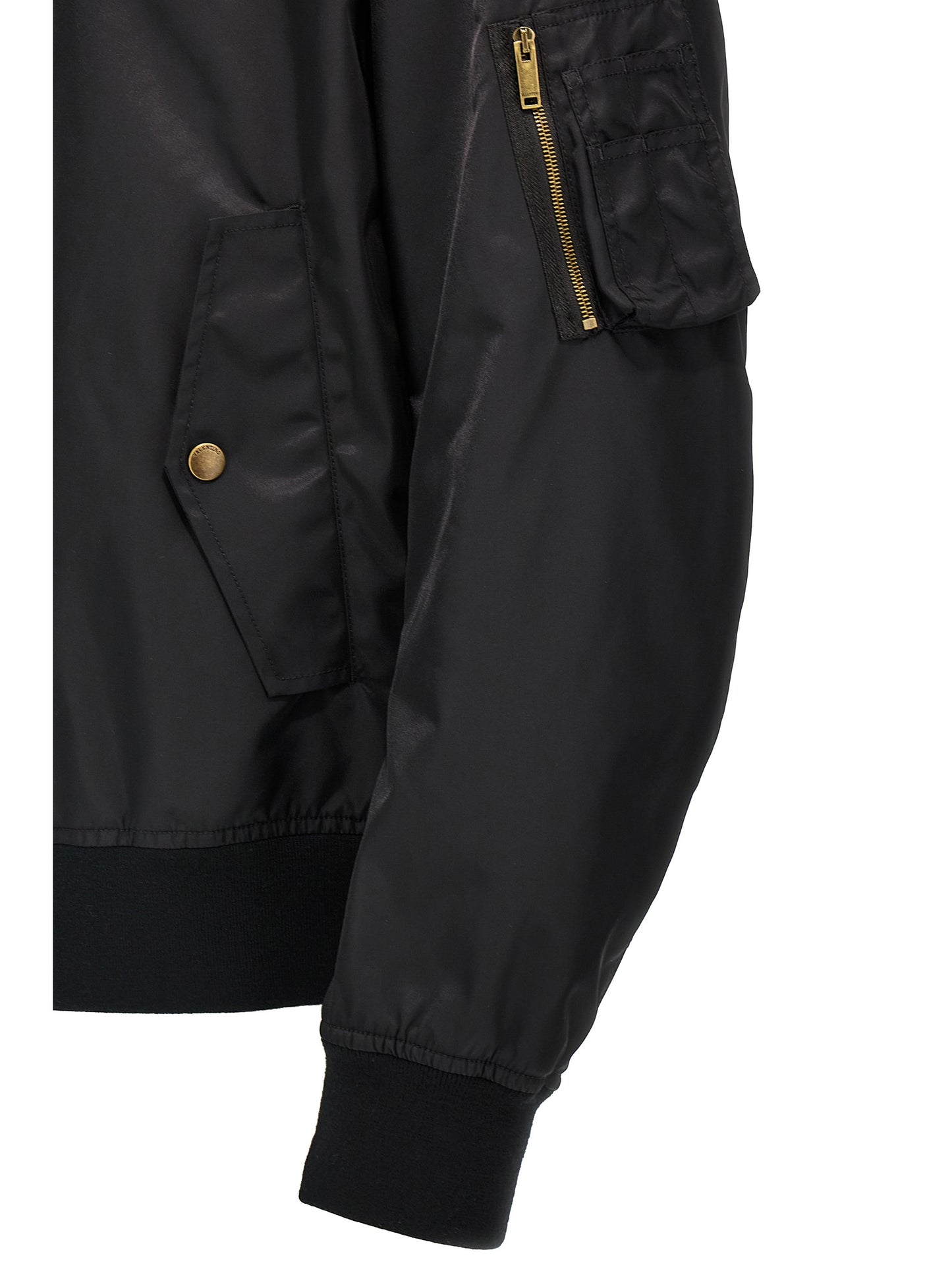 Bomber Jacket by Valentino Garavani for men in polyamide leather black presents a effortlessly chic silhouette, showcasing a sophisticated and premium pockets for a truly effortlessly chic finish.