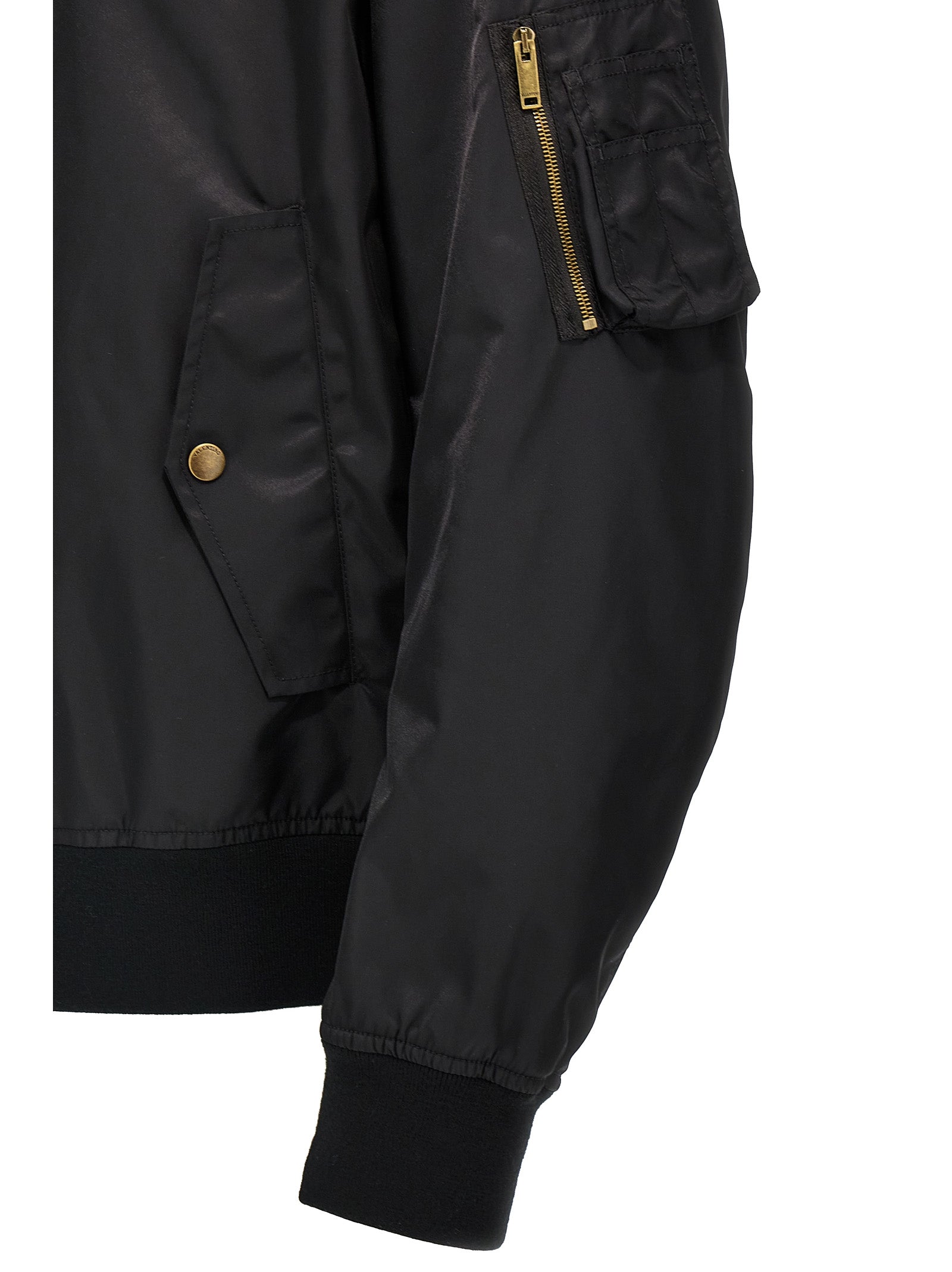 Bomber Jacket by Valentino Garavani for men in polyamide leather black presents a effortlessly chic silhouette, showcasing a sophisticated and premium pockets for a truly effortlessly chic finish.
