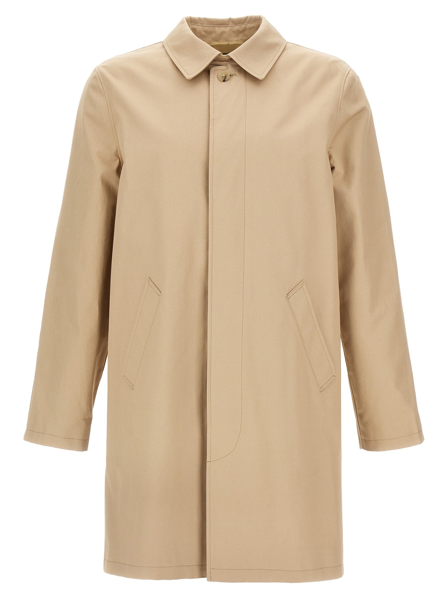 A.P.C. Men's Single Breasted Cotton Trench Coat - Beige