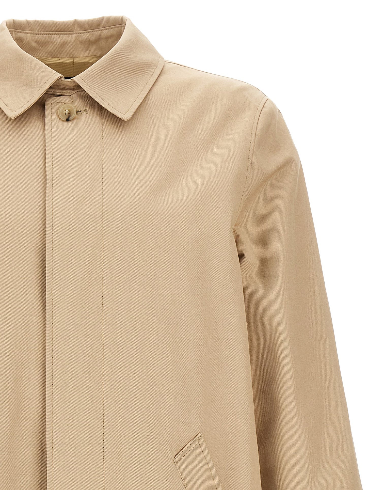 A.P.C. Men's Single Breasted Cotton Trench Coat - Beige