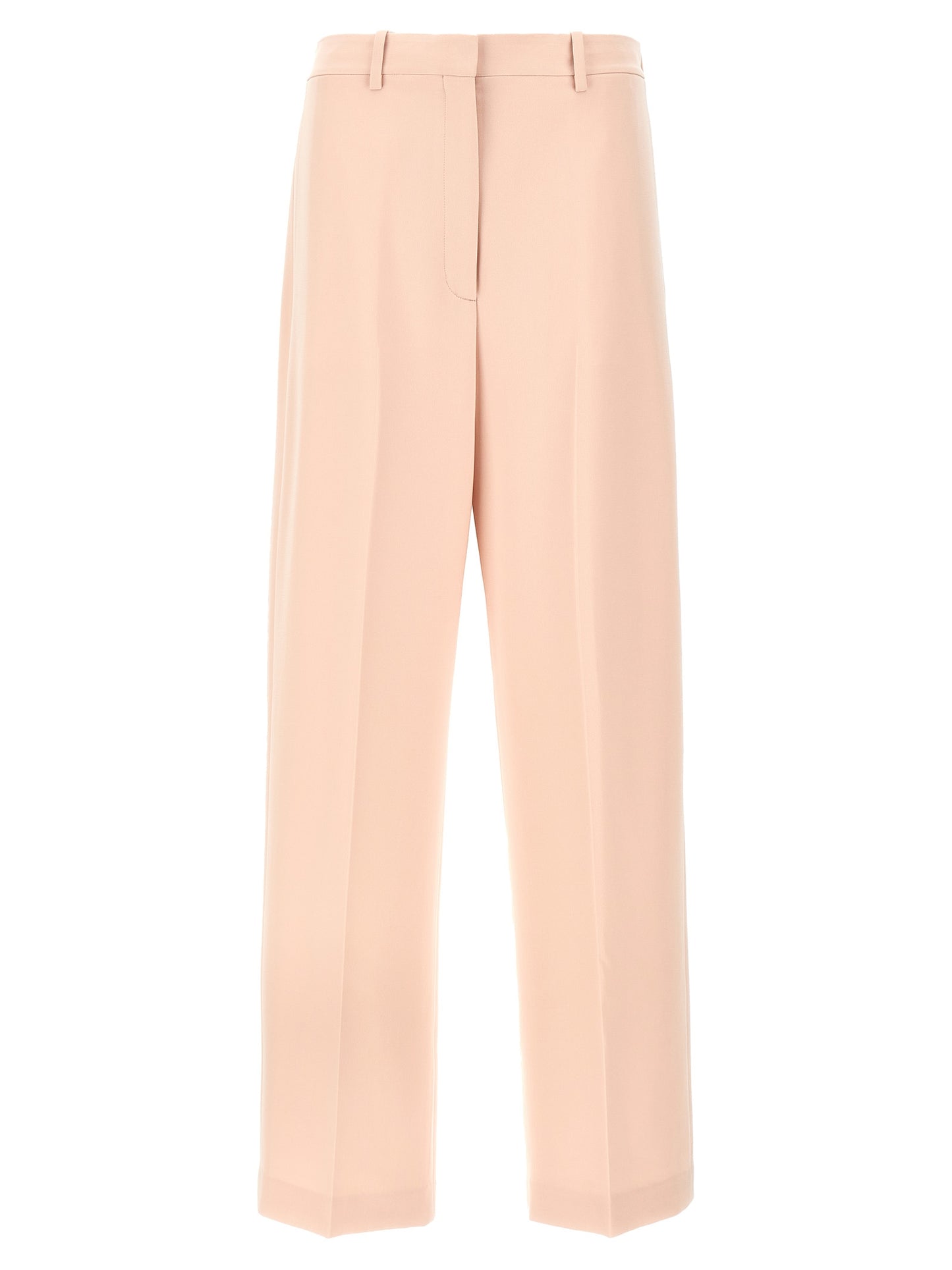 Trousers by Theory for women in polyester multicolor & pink features an sartorial silhouette, showcasing a precise straight-leg and long with a sartorial for a refined look.